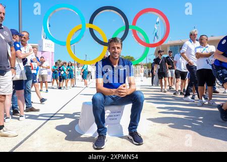 Marseille, Frankreich. August 2024. Tony Estanguet (Präsident Paris 2024), Sailing, während der Olympischen Spiele Paris 2024 am 6. August 2024 in Marseille Marina, Frankreich - Foto Norbert Scanella/Panorama/DPPI Media Credit: DPPI Media/Alamy Live News Stockfoto