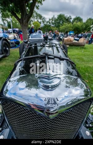 Der Vintage Sports Car Club, V.S.C.C. Prescott Speed Hill Climb Event, Prescott Hill, Gotherington, Gloucestershire, England, Großbritannien, August 2024. Stockfoto