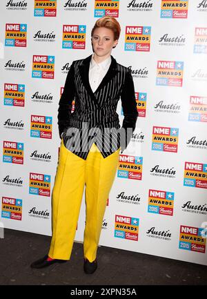 London, Großbritannien. Februar 2015. La Roux aka Elly Jackson nimmt am 18. Februar 2015 an den NME Awards Arrivals der Brixton Academy in London, England, Großbritannien Teil. Quelle: S.A.M./Alamy Live News Stockfoto