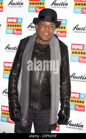 London, Großbritannien. Februar 2015. Tito Jackson nimmt am 18. Februar 2015 an den NME Awards Arrivals in der Brixton Academy in London Teil. Quelle: S.A.M./Alamy Live News Stockfoto