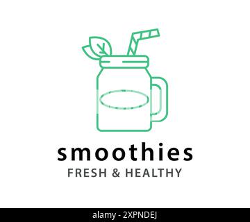 Smoothie Outline Icon Gesundes Getränk Vektor-Logo Stock Vektor