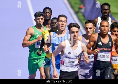 Paris, Frankreich. August 2024. PARIS, FRANKREICH - 7. AUGUST: Djamel Sedjati aus Algerien, der 800 am 12. Tag der Leichtathletik - Olympischen Spiele Paris 2024 im Stade de France am 7. August 2024 in Paris teilnahm. (Foto von Andy Astfalck/BSR Agency) Credit: BSR Agency/Alamy Live News Stockfoto