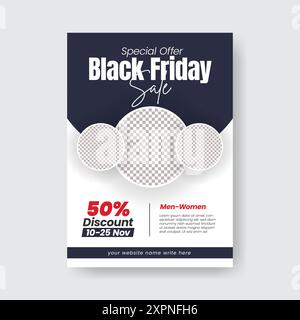 Black Friday Sale Print Flyer oder Poster Vorlage Produktverkauf Flyer oder Poster Design Stock Vektor