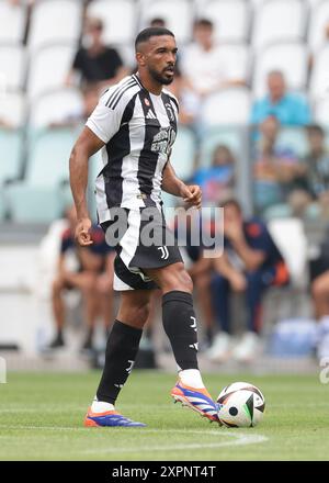 Turin, Italien. August 2024. Gleison Bremer von Juventus während des Freundschaftsspiels vor der Saison im Allianz Stadium in Turin. Der Bildnachweis sollte lauten: Jonathan Moscrop/Sportimage Credit: Sportimage Ltd/Alamy Live News Stockfoto