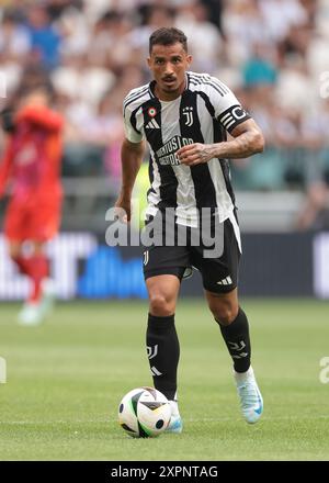 Turin, Italien. August 2024. Danilo von Juventus während des Freundschaftsspiels vor der Saison im Allianz Stadium in Turin. Der Bildnachweis sollte lauten: Jonathan Moscrop/Sportimage Credit: Sportimage Ltd/Alamy Live News Stockfoto