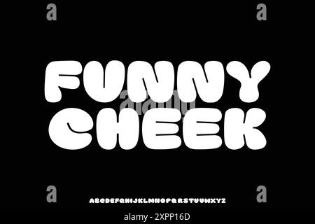 Bold abgerundete lustige Wange Alphabet Anzeige Schriftart Vektor Illustration Stock Vektor