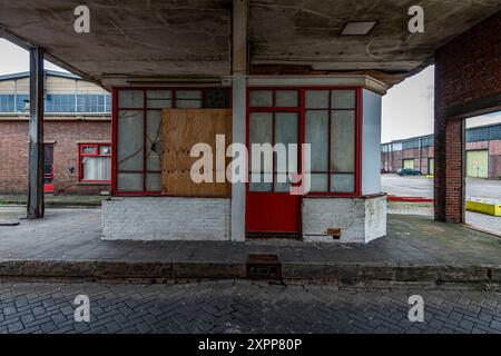 Details zum Fruitwarf Docks & Warehouse die 1950er Jahre bauen das Fruit Warf Dock & Warehouse im Merwe Harbour. Rotterdam, Niederlande. Rotterdam Merwehaven Fruitswarf Zuid-Holland Nederland Copyright: XGuidoxKoppesxPhotox Stockfoto