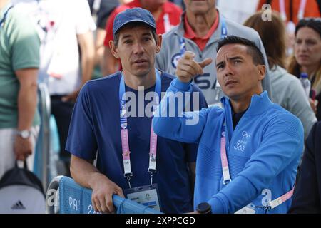 HONNOLD ALEX Sport Climbing Men's Boulder&amp; Lead, Semifinale Lead während der Olympischen Spiele Paris 2024 am 7. August 2024 im Le Bourget Sport Kletterzentrum in Le Bourget, Frankreich Stockfoto