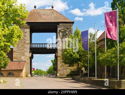 Das Weintor in Schweigen an der Deutschen Weinstraße, Südpfalz, Rheinland-Pfalz, Deutschland Stockfoto