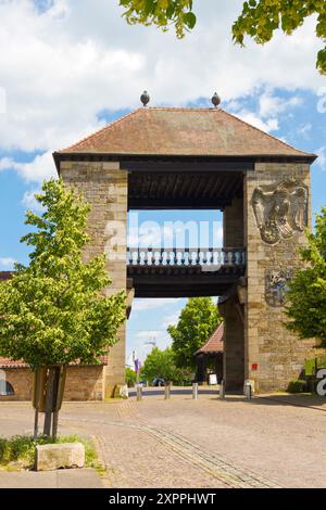 Das Weintor in Schweigen an der Deutschen Weinstraße, Südpfalz, Rheinland-Pfalz, Deutschland Stockfoto