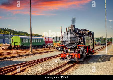 Weißeritztalbahn, Freital, Heinsberg, Stockfoto