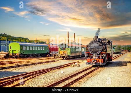 Weißeritztalbahn, Freital, Heinsberg, Stockfoto