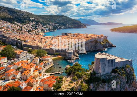 Fort Lovrijenac von Dubrovnik Stadt Kroatien. Festung Lovrijenac, über dem Westhafen. Dubrovnik historische Stadt Kroatien in Dalmatien. UNESCO-Welt Stockfoto