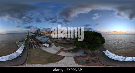 360 Grad Panorama Ansicht von 360 Luftaufnahme mit Drohne von Porto do Belém in Belém, Pará, Brasilien