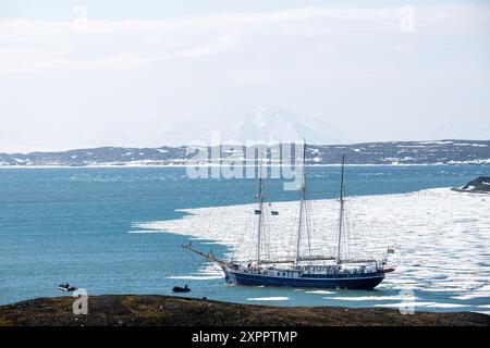 Blick auf Rembrandt van Rijn, Spitzbergen, Svalbard, Norwegen, Arktis Stockfoto