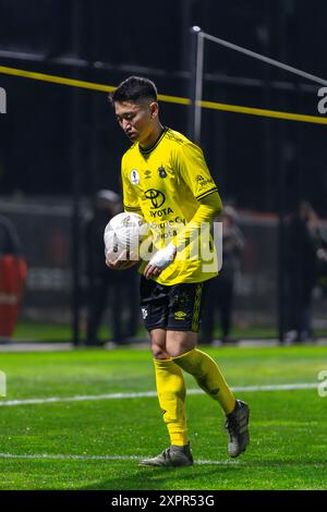 Cranbourne, Victoria, Australien. August 2024. ASASHI YOKOKAWA (16) bereitet sich auf einen Eckstoß vor. Heidelberg United FC war Gastgeber des Central Coast Mariners FC im Olympiapark in Heidelberg. (Kreditbild: © James Forrester/ZUMA Press Wire) NUR REDAKTIONELLE VERWENDUNG! Nicht für kommerzielle ZWECKE! Stockfoto