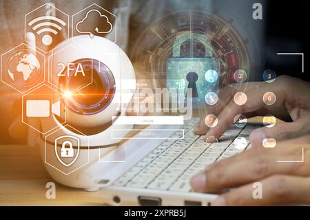 Cyber Security Ransomware E-Mail Phishing Verschlüsselte Technologie, Digitale Informationen Geschützt Stockfoto