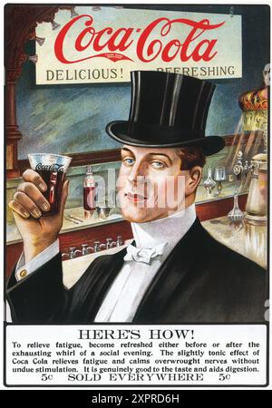 1907 Coca-Cola-Werbespot Stockfoto