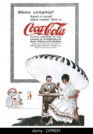 1916 Coca Cola Werbespot – „zwei ist ein Unternehmen“ Stockfoto