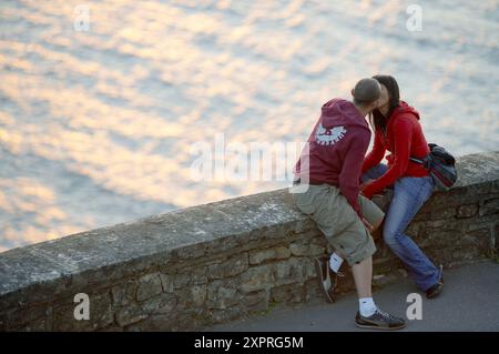 Abend im Monte Igeldo, Donostia (San Sebastián). Guipúzcoa, Euskadi. Spanien Stockfoto