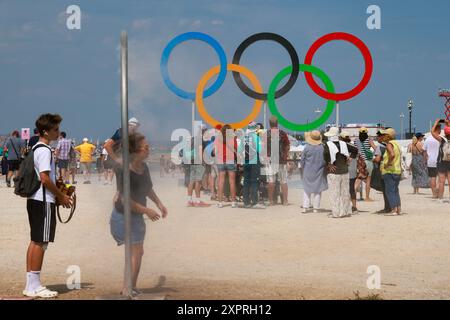 Marseille, Frankreich. August 2024. Sylvain Rostaing/Le Pictorium - Segeln - Paris 2024 - 07/08/2024 - Frankreich/Provence-Alpes-Cote d'Azur/Marseille - Segelveranstaltung der Olympischen Spiele 2024 in Marseille am 7. August 2024. Quelle: LE PICTORIUM/Alamy Live News Stockfoto