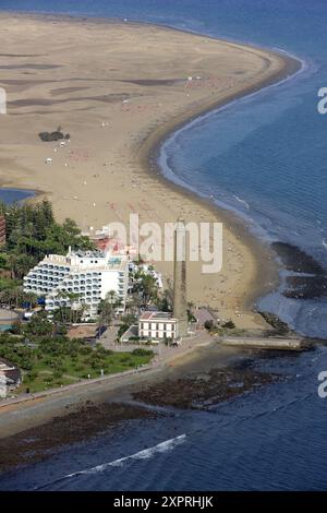 Faro de Maspalomas (Leuchtturm), Gran Canaria, Kanarische Inseln, Spanien Stockfoto