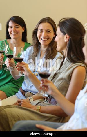 Weinproben, Weingut Olarra Rioja, Logroño, Spanien Stockfoto