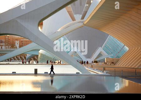 KA. Architekt Santiago Calatrava, Ciudad de las Artes y de las Ciencias. Stadt der Künste und Wissenschaften. Valencia. Comunidad Valenciana. Spanien. Stockfoto