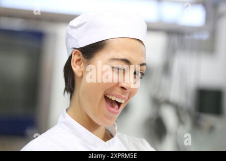 Koch, Köchin in der Küche der Schule, Küche, Schule, Donostia, San Sebastian, Gipuzkoa, Baskenland, Spanien, Europa Stockfoto