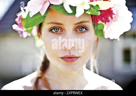 Beautiful Girl Fashion Portrait, Kampina, Boxtel, Noord-Brabant, Niederlande, Europa. Stockfoto