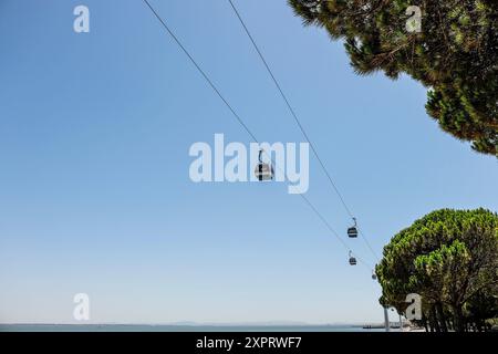 Bau der Seilbahn in Lissabon, Portugal, Europa. Stockfoto