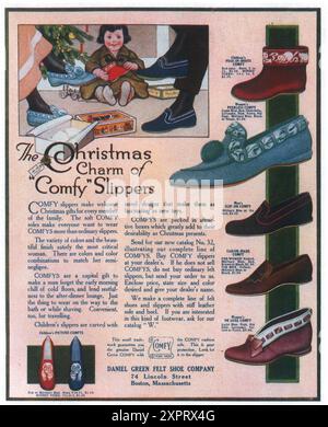 1914 Werbung für bequeme Hausschuhe – Daniel Green Filz Shoe Company Boston Stockfoto