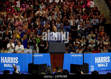 Pa. 06. August 2024. Jaime Harrison bei einem öffentlichen Auftritt für die Kamala Harris Präsidentschaftswahlkampagne, Liacouras Center an der Temple University, Philadelphia, PA, 6. August 2024. Quelle: Kristin Callahan/Everett Collection/Alamy Live News Stockfoto