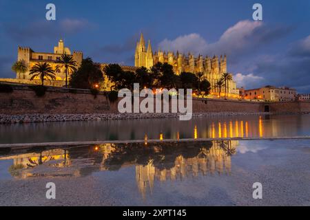 Kathedrale von Mallorca, XIII Jahrhundert, historische und künstlerische, Palma, Mallorca, Balearen, Spanien, Europa Stockfoto