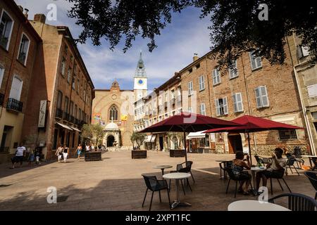 Catedral de San Juan Bautista, siglo XIV-XVI, Perpignan, pirineos Orientales, Francia, Europa. Stockfoto