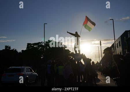 Anti-Rassismus-Demonstranten demonstrieren in Newcastle. Bilddatum: Mittwoch, 7. August 2024. Stockfoto