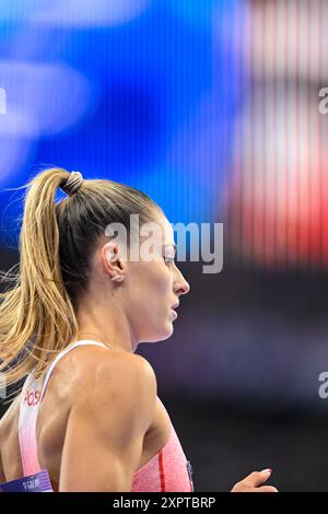 Paris, Frankreich. August 2024. PARIS, FRANKREICH – 7. AUGUST: Natalia Kaczmarek aus Polen tritt am 12. Tag der Leichtathletik im 400-m-Halbfinale der Frauen an – Olympischen Spiele Paris 2024 im Stade de France am 7. August 2024 in Paris an. (Foto von Andy Astfalck/BSR Agency) Credit: BSR Agency/Alamy Live News Stockfoto