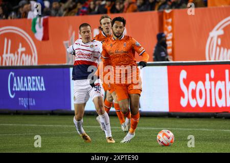 Hamilton, Ontario, 7. Februar 2024. Der CONCACAF Champions Cup 1. Forge FC aus Kanada richtet das Spiel gegen Chivas Guadalajara aus Mexiko aus Stockfoto