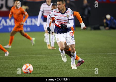 Hamilton, Ontario, 7. Februar 2024. Der CONCACAF Champions Cup 1. Forge FC aus Kanada richtet das Spiel gegen Chivas Guadalajara aus Mexiko aus Stockfoto