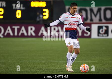 Hamilton, Ontario, 7. Februar 2024. Der CONCACAF Champions Cup 1. Forge FC aus Kanada richtet das Spiel gegen Chivas Guadalajara aus Mexiko aus Stockfoto