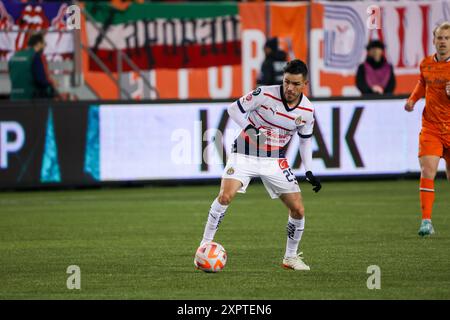 Hamilton, Ontario, 7. Februar 2024. Der CONCACAF Champions Cup 1. Forge FC aus Kanada richtet das Spiel gegen Chivas Guadalajara aus Mexiko aus Stockfoto