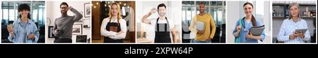 Verschiedene Berufe Collagen, Fotos verschiedener Menschen Stockfoto