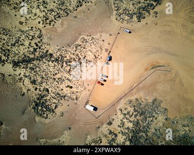 Parkplatz, Lake Eyre South, Oodnadatta Track, Outback, South Australia, Australien Stockfoto