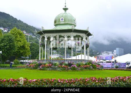 Musikpavillon in Byparken Gardens in Bergen, Norwegen Stockfoto