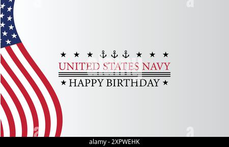 Wir feiern die United States Navy an ihrem Geburtstag Stock Vektor