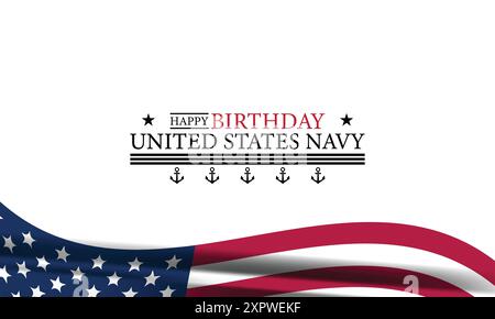 Wir feiern die United States Navy an ihrem Geburtstag Stock Vektor