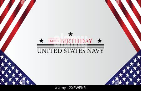 Wir feiern die United States Navy an ihrem Geburtstag Stock Vektor