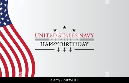 Wir feiern die United States Navy an ihrem Geburtstag Stock Vektor