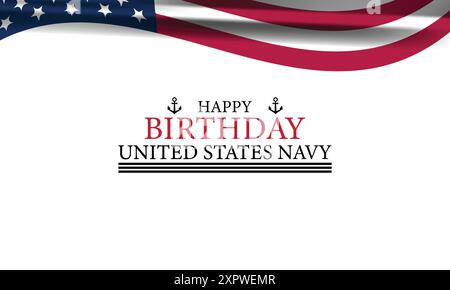 Wir feiern die United States Navy an ihrem Geburtstag Stock Vektor