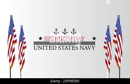 Wir feiern die United States Navy an ihrem Geburtstag Stock Vektor